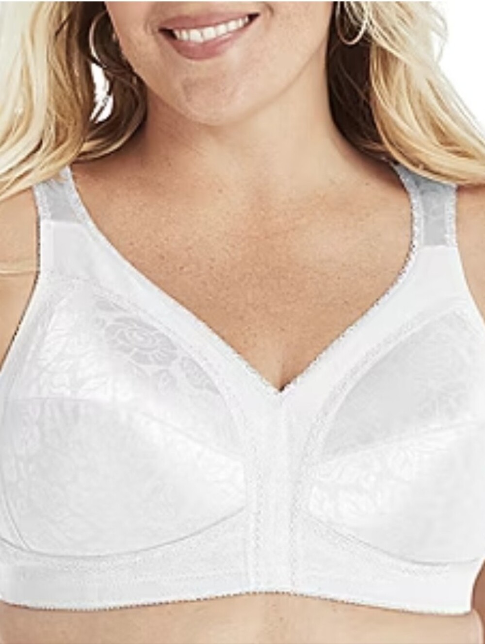 Playtex White Wire-Free Jacquard Full Coverage Bra